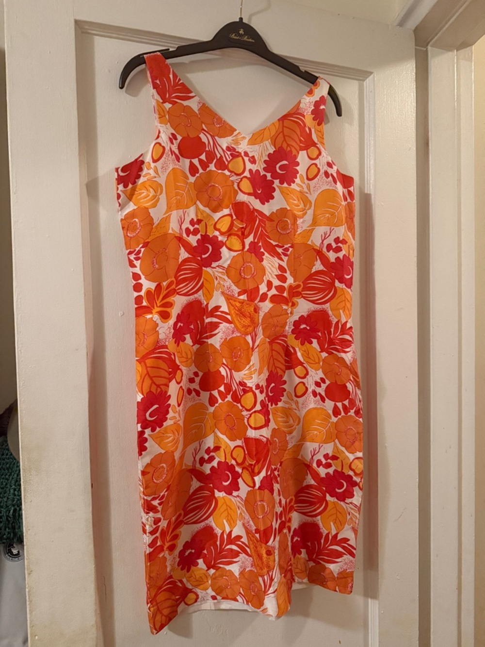 Vintage classic silk Bob Mackie Orange & Red Floral Sundress